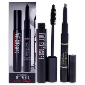 SmashBox Get Framed Eye Duo by SmashBox for Women - 2 Pc 0.1oz Brow Tech Togo Crayon Et Gel & 0.007oz Pencil - # 539 Brunette a Dual Ended Brow . 0.32oz Full Exposure - Mascara - # 001 Jet Black
