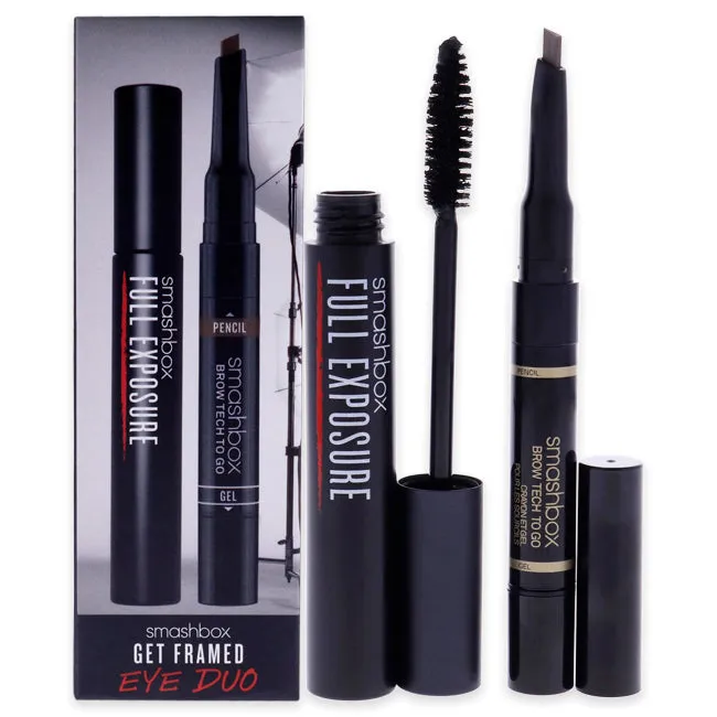 SmashBox Get Framed Eye Duo by SmashBox for Women - 2 Pc 0.1oz Brow Tech Togo Crayon Et Gel & 0.007oz Pencil - # 539 Brunette a Dual Ended Brow . 0.32oz Full Exposure - Mascara - # 001 Jet Black